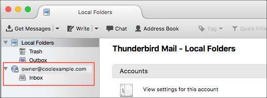 View email inbox on Thunderbird