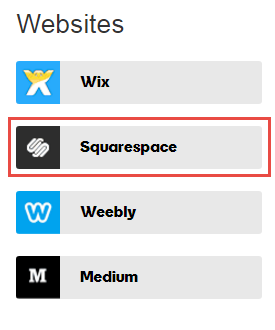 Click on Squarespace