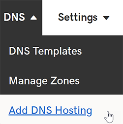 click add dns hosting