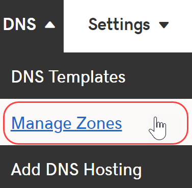 click manage zones