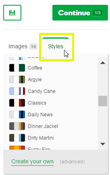 Click the Styles tab