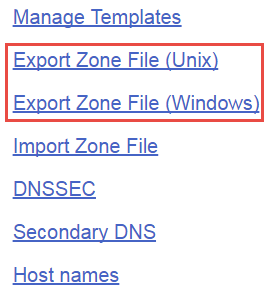 Export Zone File