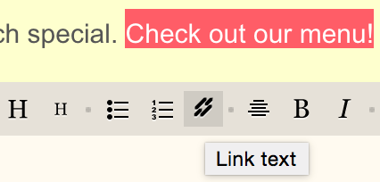 Highlight text to add link.