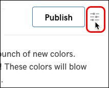 Click button next to Publish