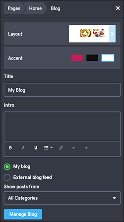 Change your blog settings