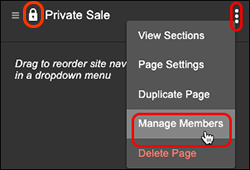 from menu click manage members