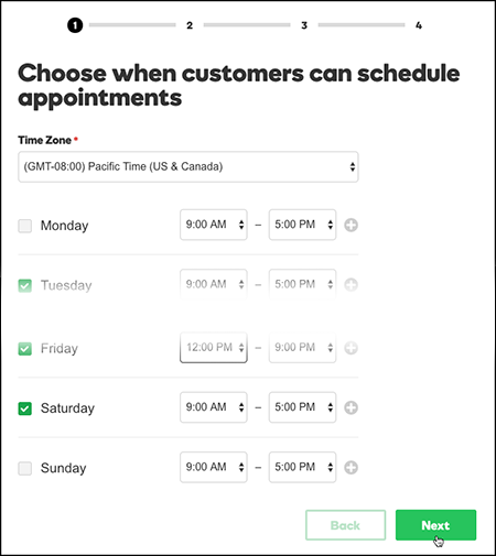 set zone and hours