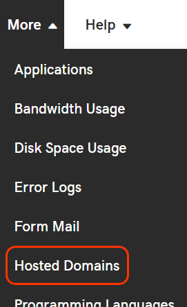 select hosted domains