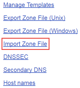 Import Zone File