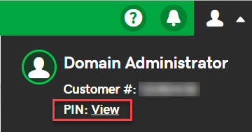 Account menu open showing View PIN link