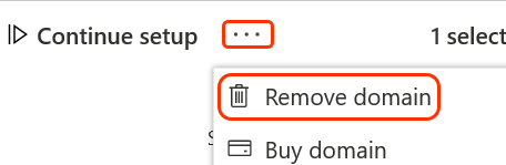 Three dots and remove domain