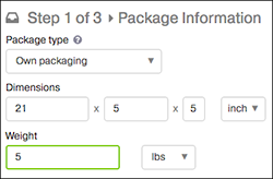 Choose Package type from menu