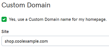 enter custom domain