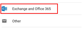 Select Exchange and Office 365