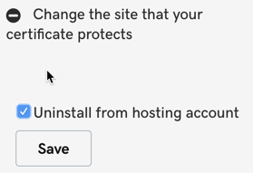 Uninstall from hosting account