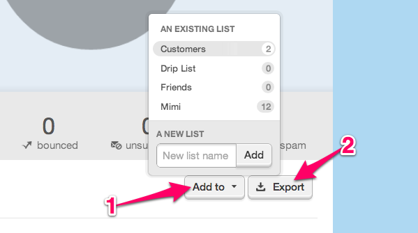 View lists from stats - export and list sorting options