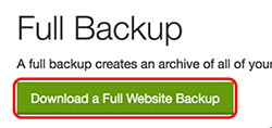 click download a full website backup