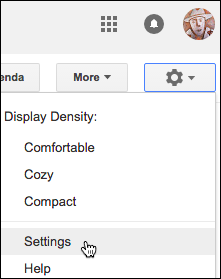 Click gear and choose Settings