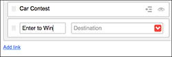 Use the Destination menu or field to link the menu item to a page