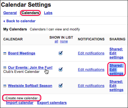 Click shared edit setting