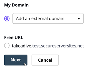 Select external domain and click Next