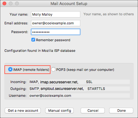 Select IMAP (remote folders)