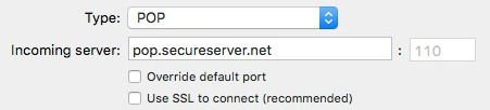 Enter incoming POP server: pop.secureserver.net