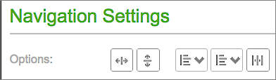 Use Options section to set menu's orientation, alignment and spacing.
