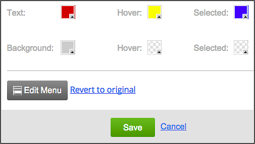 Click Edit Menu to change its order or add items.